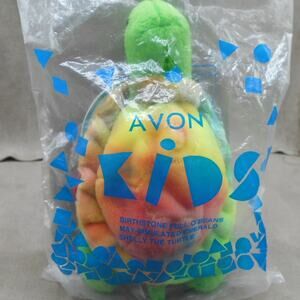 Avon Kids 1999 Shelly the Turtle May Emerald Full of Beans Birthstone Plush